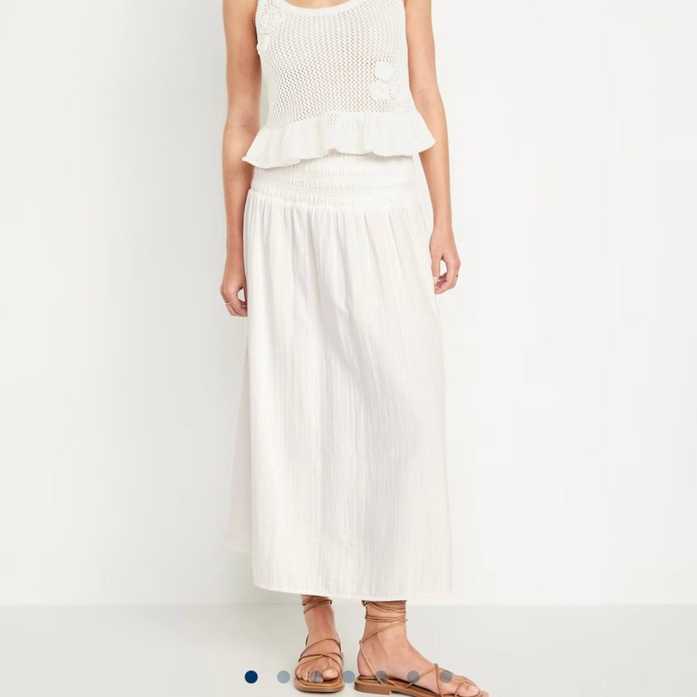Old Navy White Smocked Maxi Skirt Resort Wear